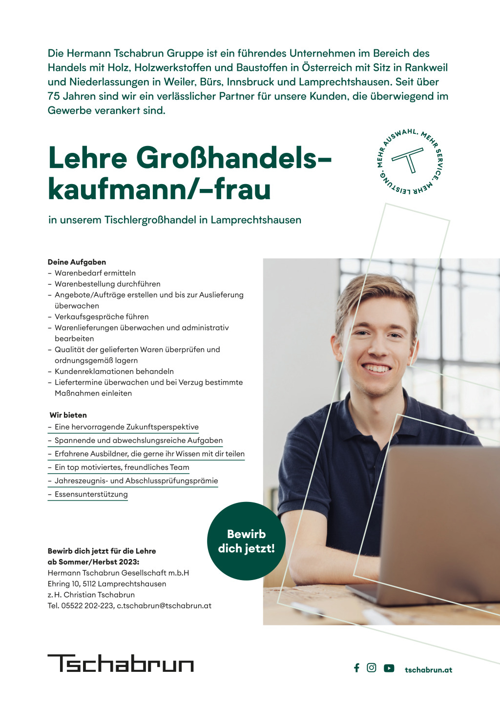 Lehre Großhandelskaufmann/frau - Schnittholz/Furnier