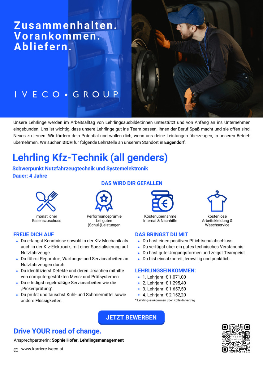 Lehrling Kfz-Technik (all genders) - Schwerpunkt Nutzfahrzeugtechnik und Systemelektronik